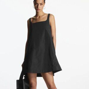 COS Contrast-Panel Mini Dress, Black, Size Small